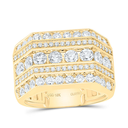 10K Yellow Gold 2 3/4 Cttw Lab Grown Diamond Mens Band
