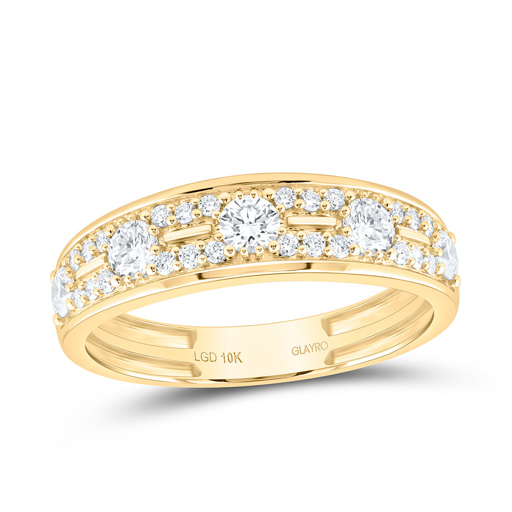 10K Yellow Or White Gold 3 1/4 Cttw Lab Grown Diamond Fashion Round Trio Set