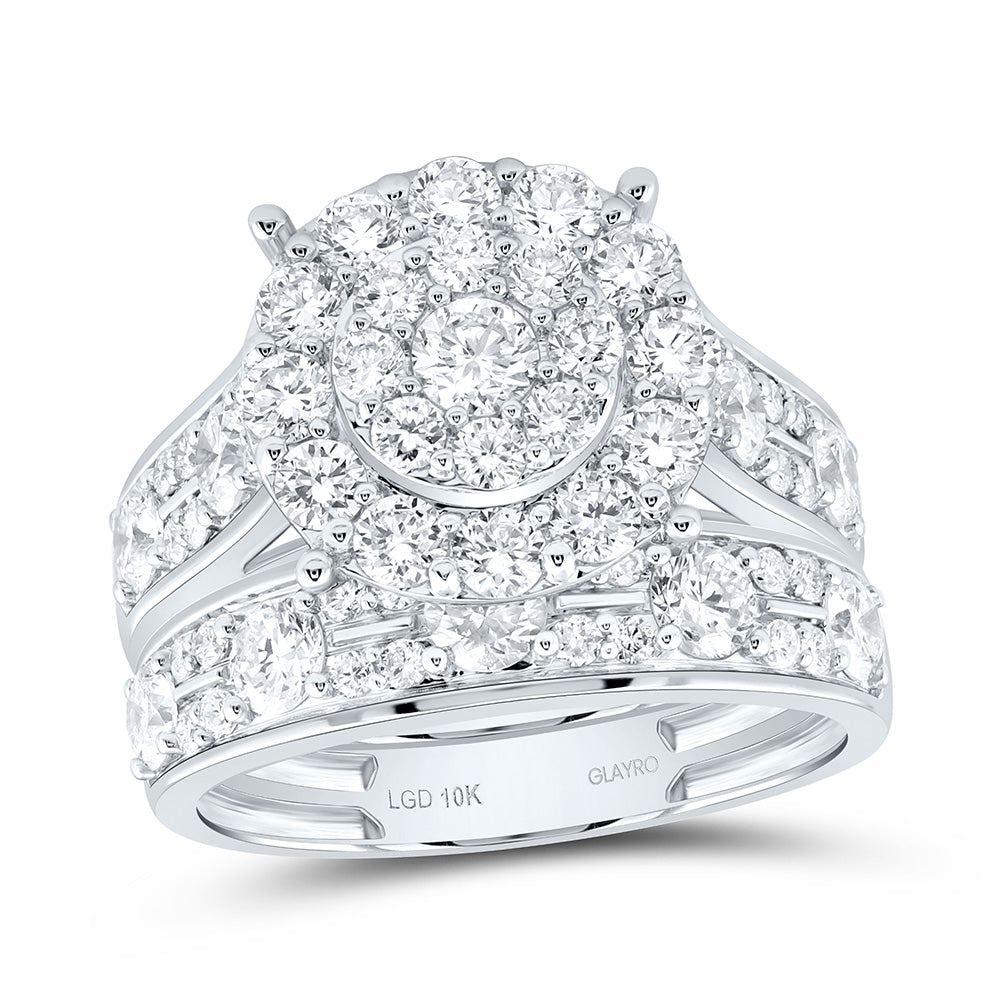 10K Yellow Or White Gold 3 1/4 Cttw Lab Grown Diamond Fashion Round Trio Set