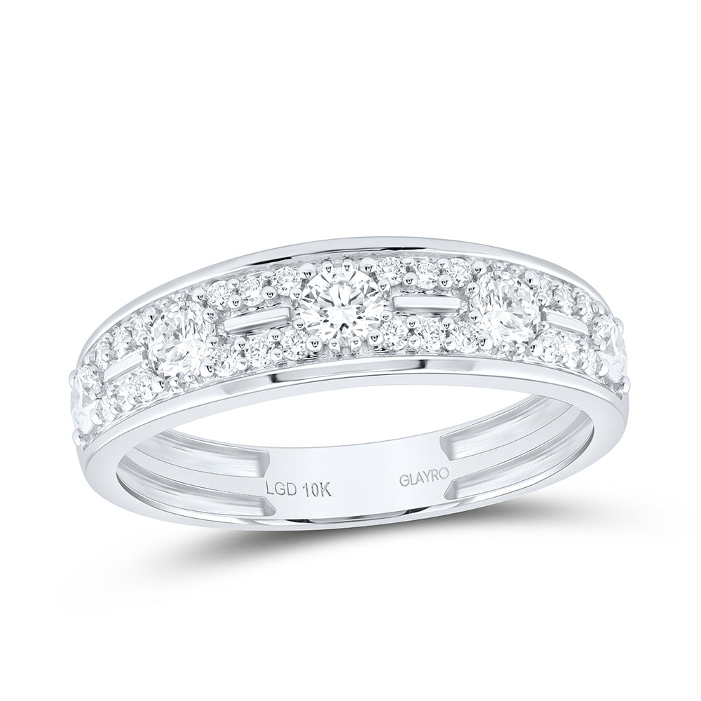 10K Yellow Or White Gold 3 1/4 Cttw Lab Grown Diamond Fashion Round Trio Set