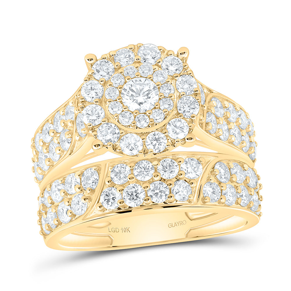 10K Yellow Or White Gold 3 1/3 Cttw Lab Grown Diamond Fashion Round Trio Set