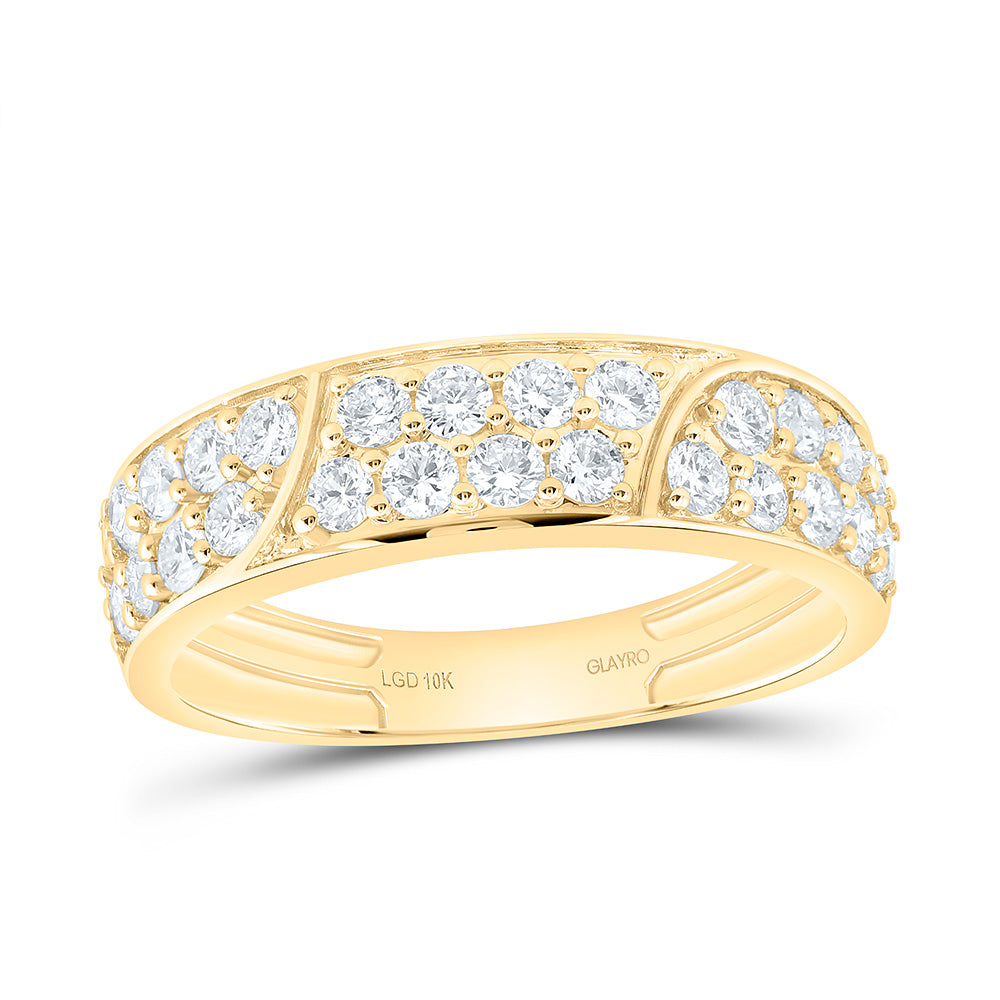 10K Yellow Or White Gold 3 1/3 Cttw Lab Grown Diamond Fashion Round Trio Set
