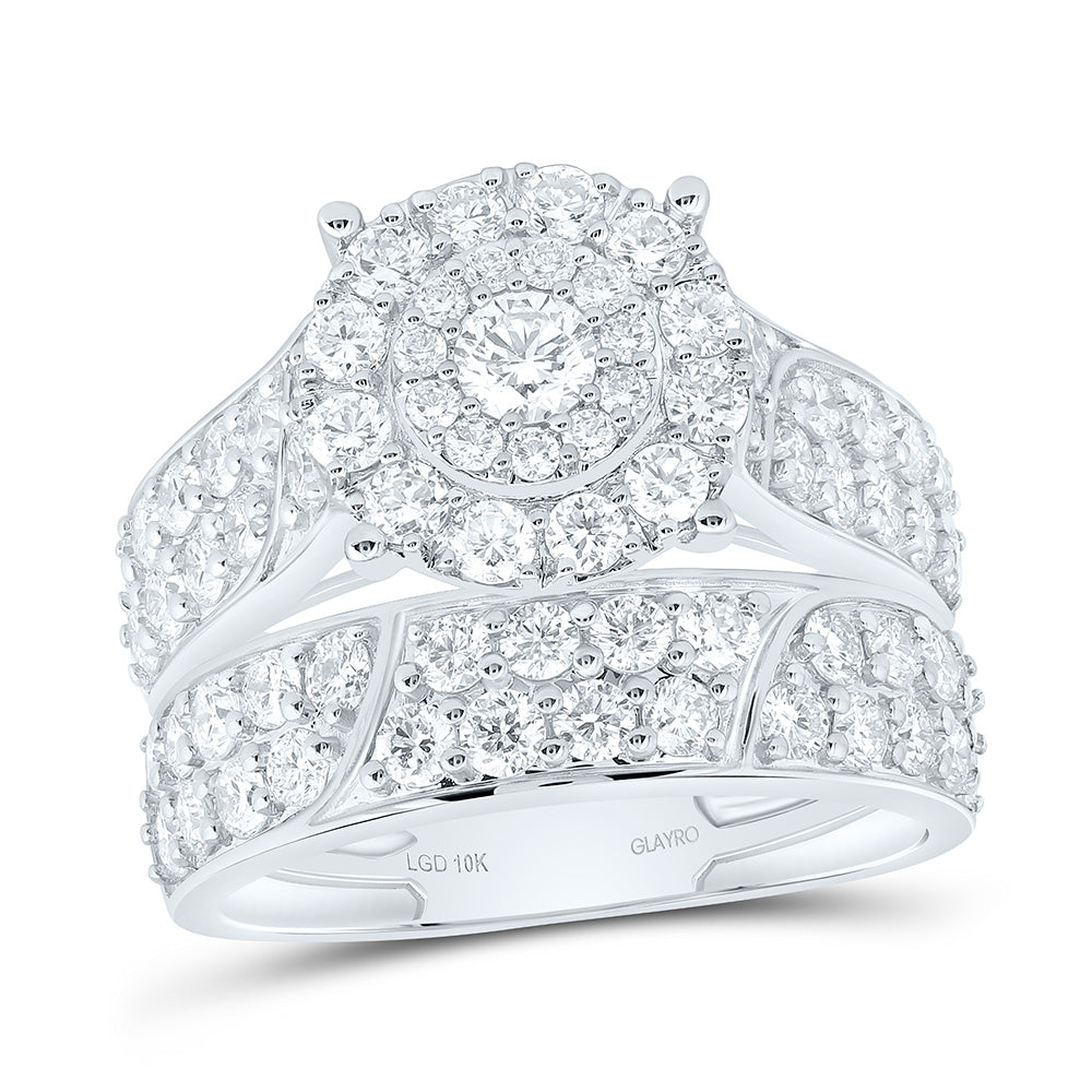 10K Yellow Or White Gold 3 1/3 Cttw Lab Grown Diamond Fashion Round Trio Set