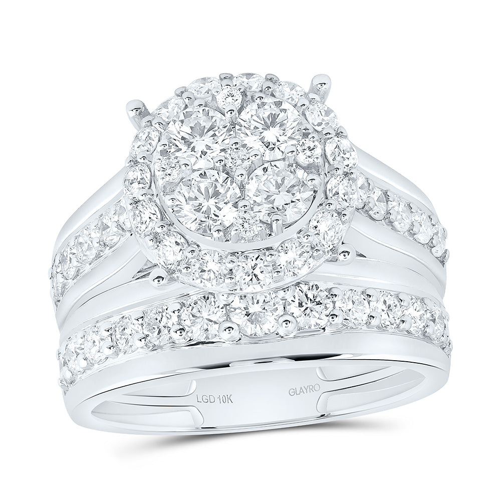 10K Yellow Or White Gold 3 Cttw Lab Grown Diamond Fashion Round Trio Set