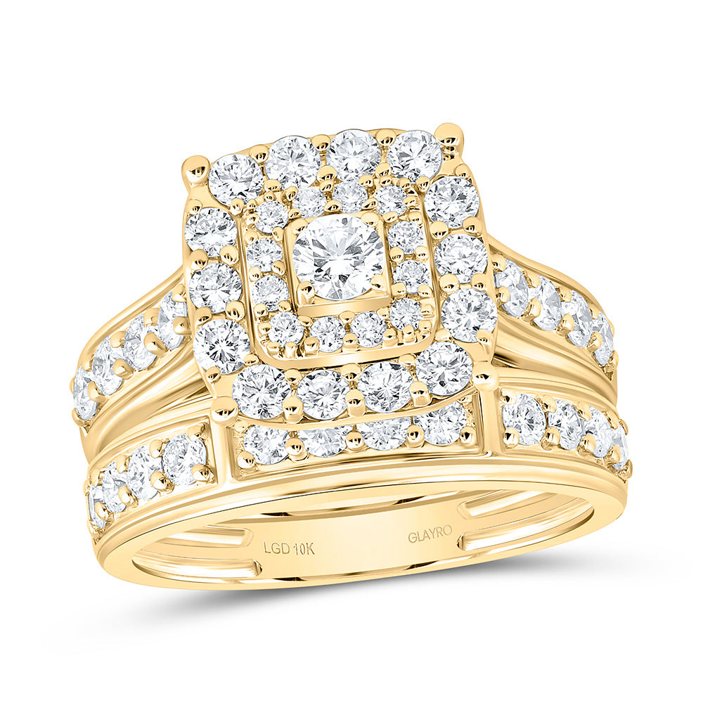 10K Yellow Or White Gold 2 Cttw Lab Grown Diamond Fashion Cushion Trio Set