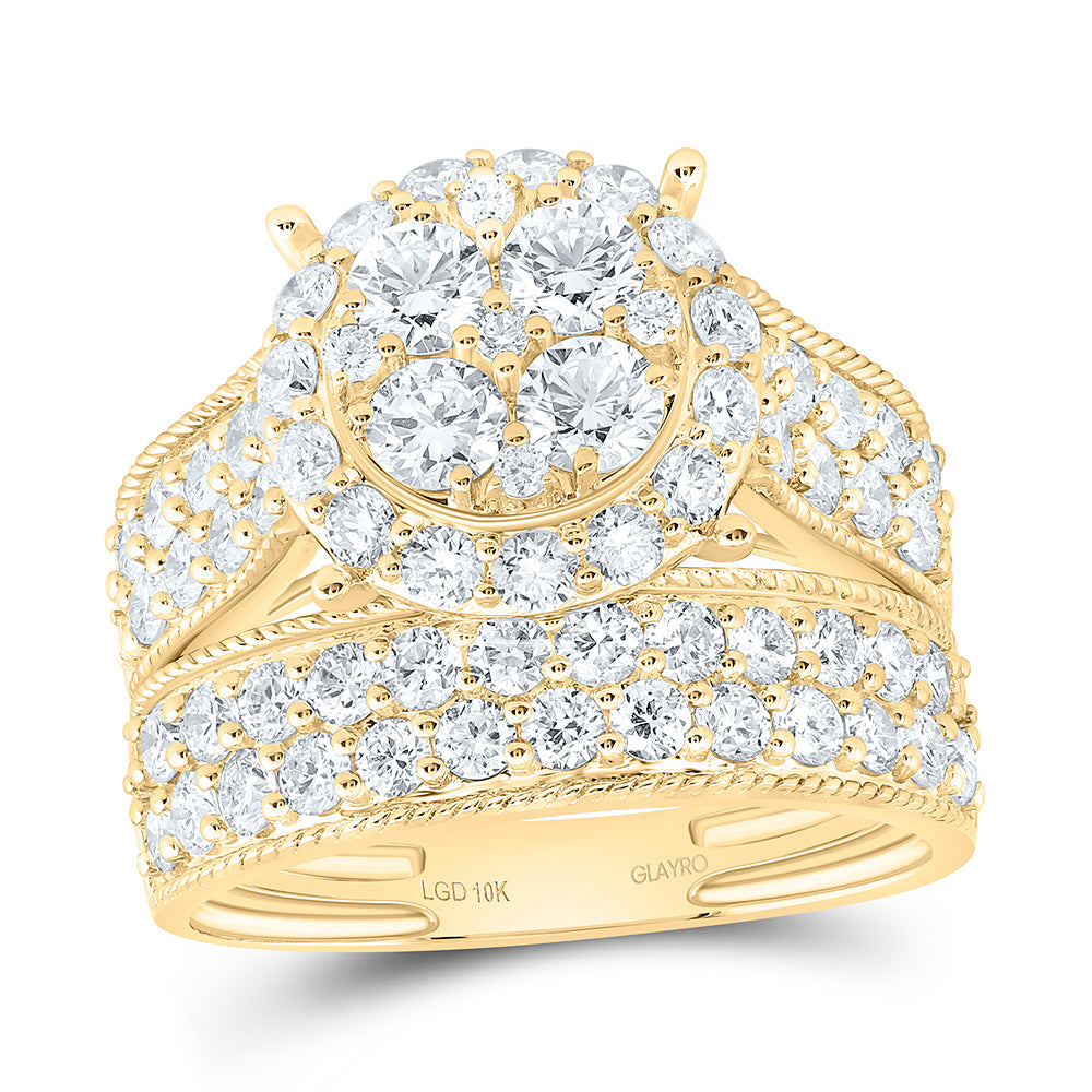 10K Yellow Gold 3 1/2 Cttw Lab Grown Diamond Fashion Round Trio Set