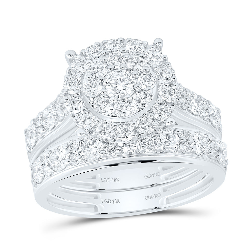 10K Yellow Or White Gold 2 5/8 Cttw Lab Grown Diamond Fashion Round Trio Set