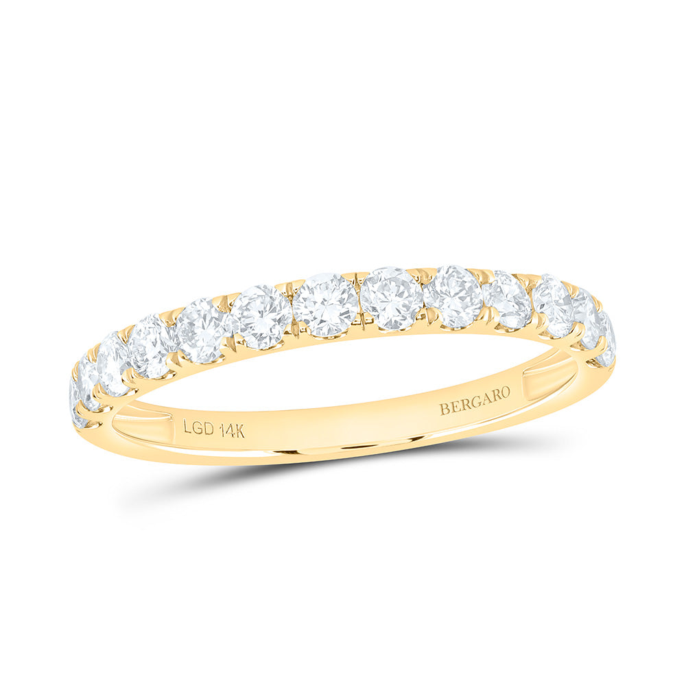 14K Yellow Or White Gold 3/4 Cttw Lab Grown Diamond Fashion Round Band