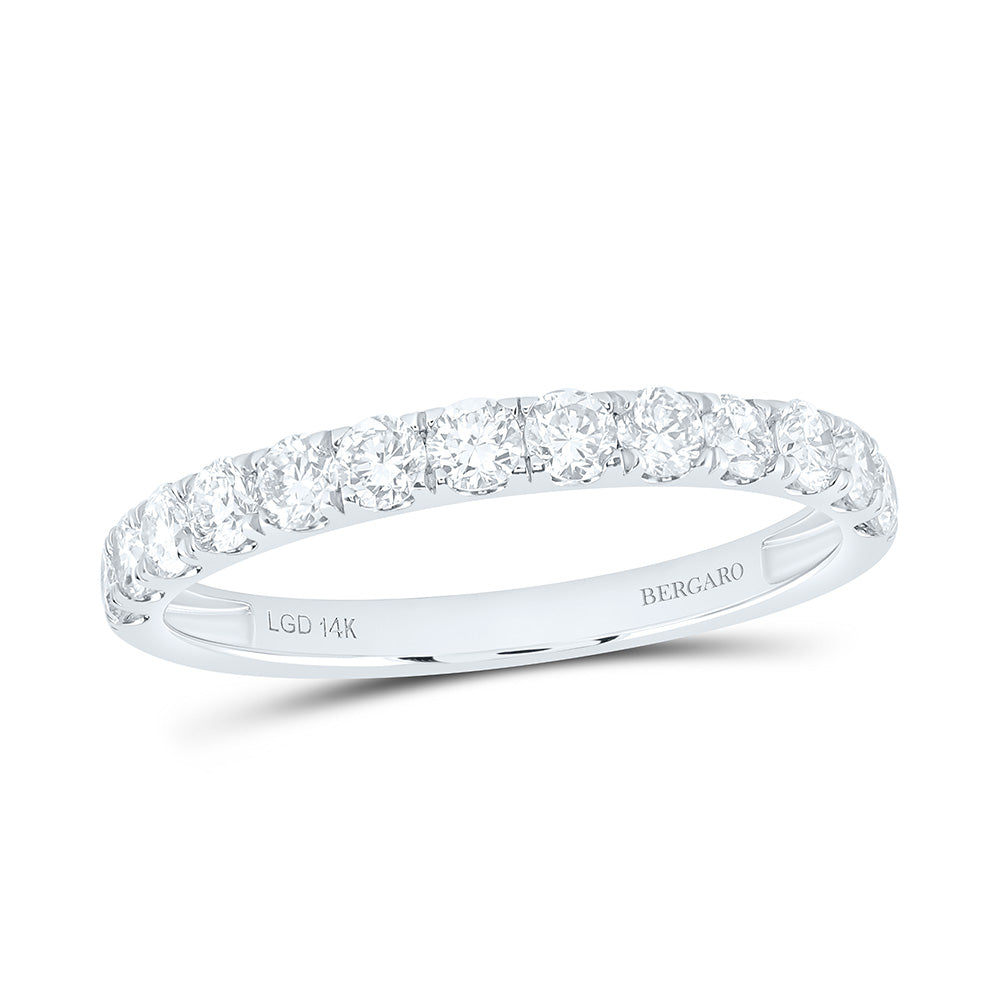 14K Yellow Or White Gold 3/4 Cttw Lab Grown Diamond Fashion Round Band