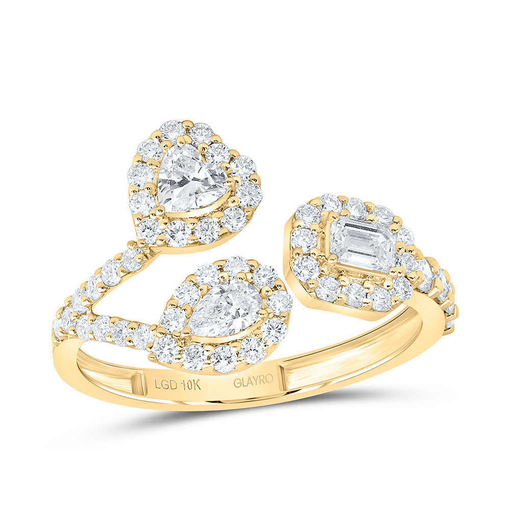 10K Yellow Or White Gold 1 Cttw Lab Grown Diamond Fashion Cuff Ring