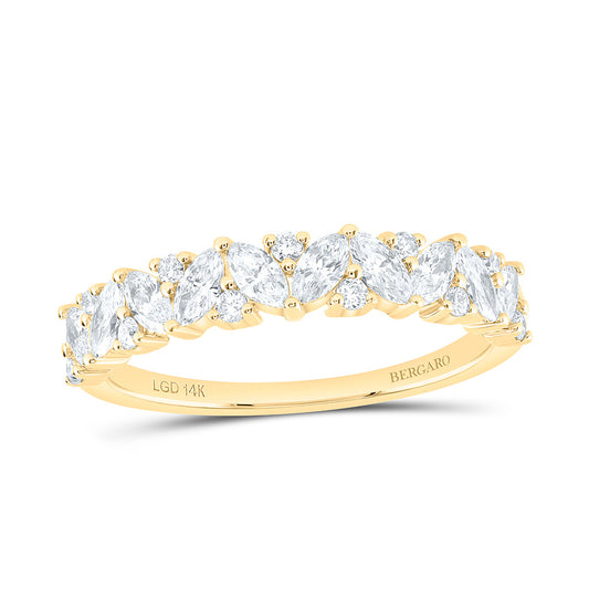 14K Yellow Or White Gold 3/4 Cttw Lab Grown Diamond Fashion Marquise Band