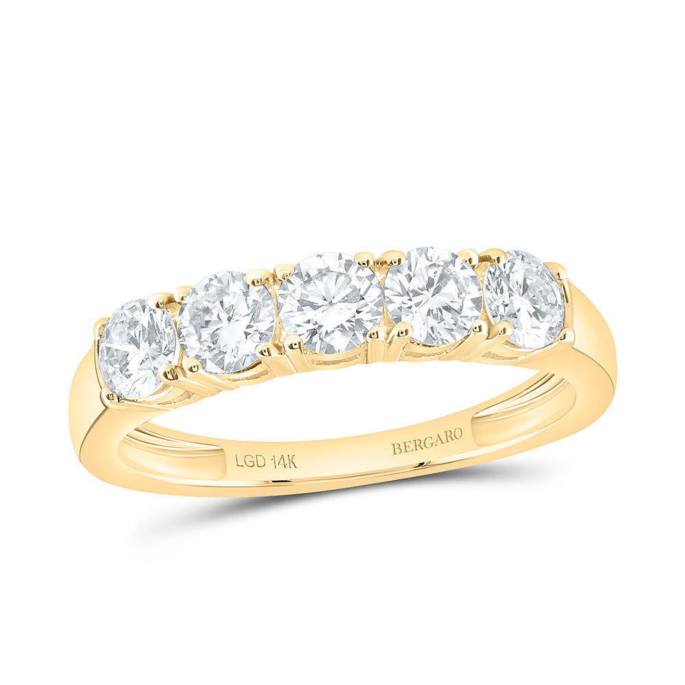 14K Yellow Or White Gold 1 Cttw Lab Grown Diamond Fashion Round Band