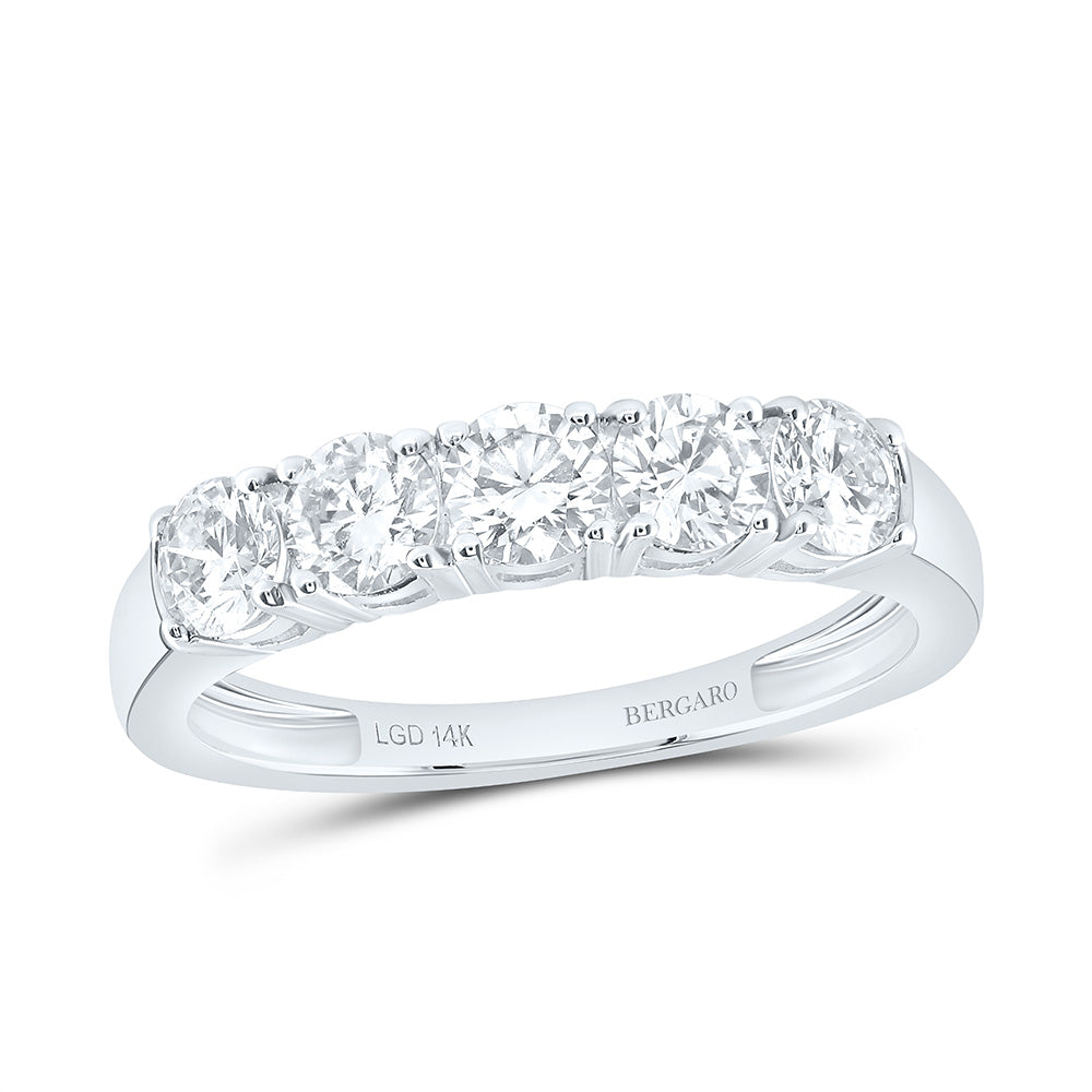 14K Yellow Or White Gold 1 Cttw Lab Grown Diamond Fashion Round Band