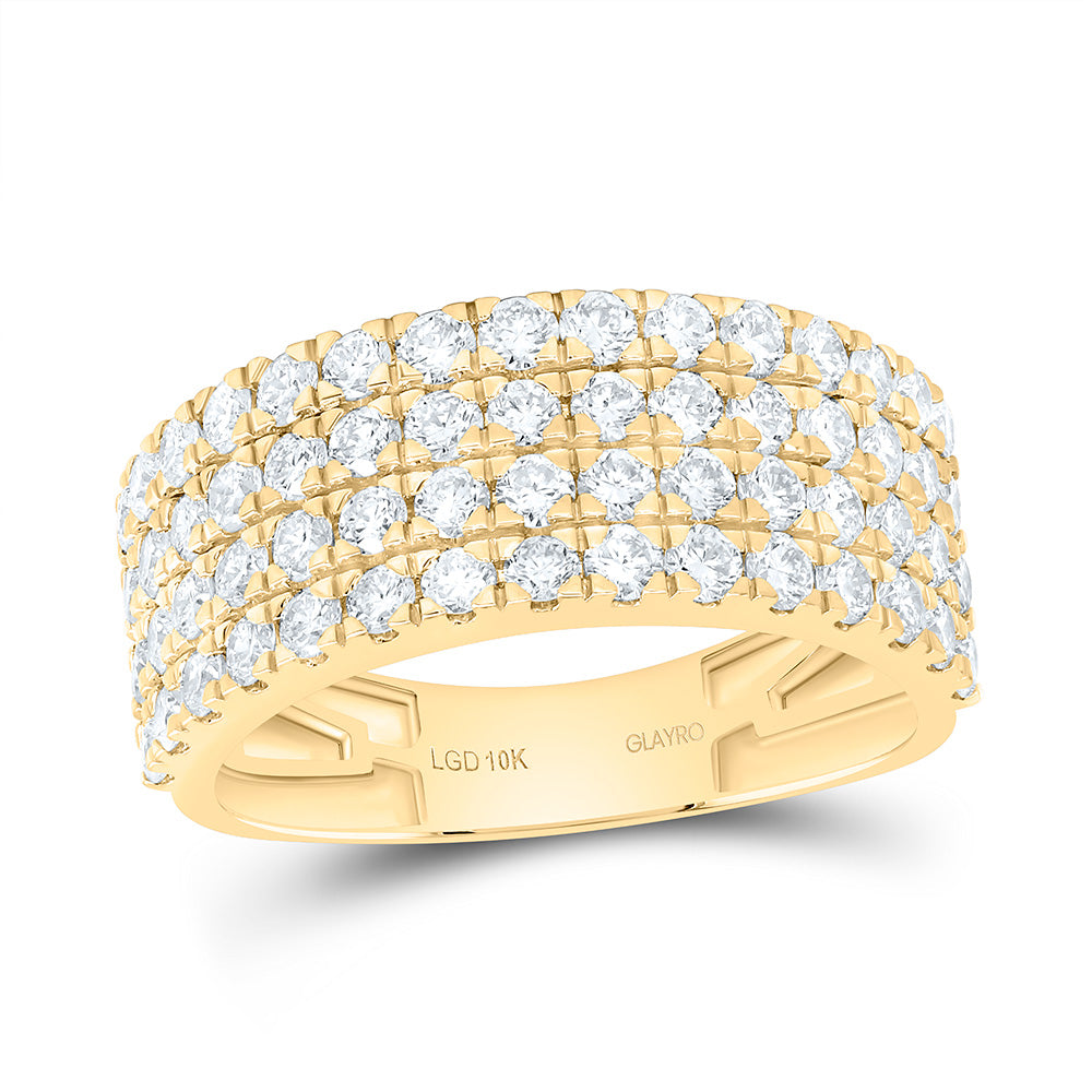 10K Yellow Gold 2 5/8 Cttw Lab Grown Diamond Mens Band