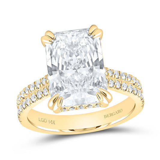 14K Yellow Or White Gold 5 1/2 Cttw Lab Grown Diamond 5 Cttw Center Radiant Engagement Ring