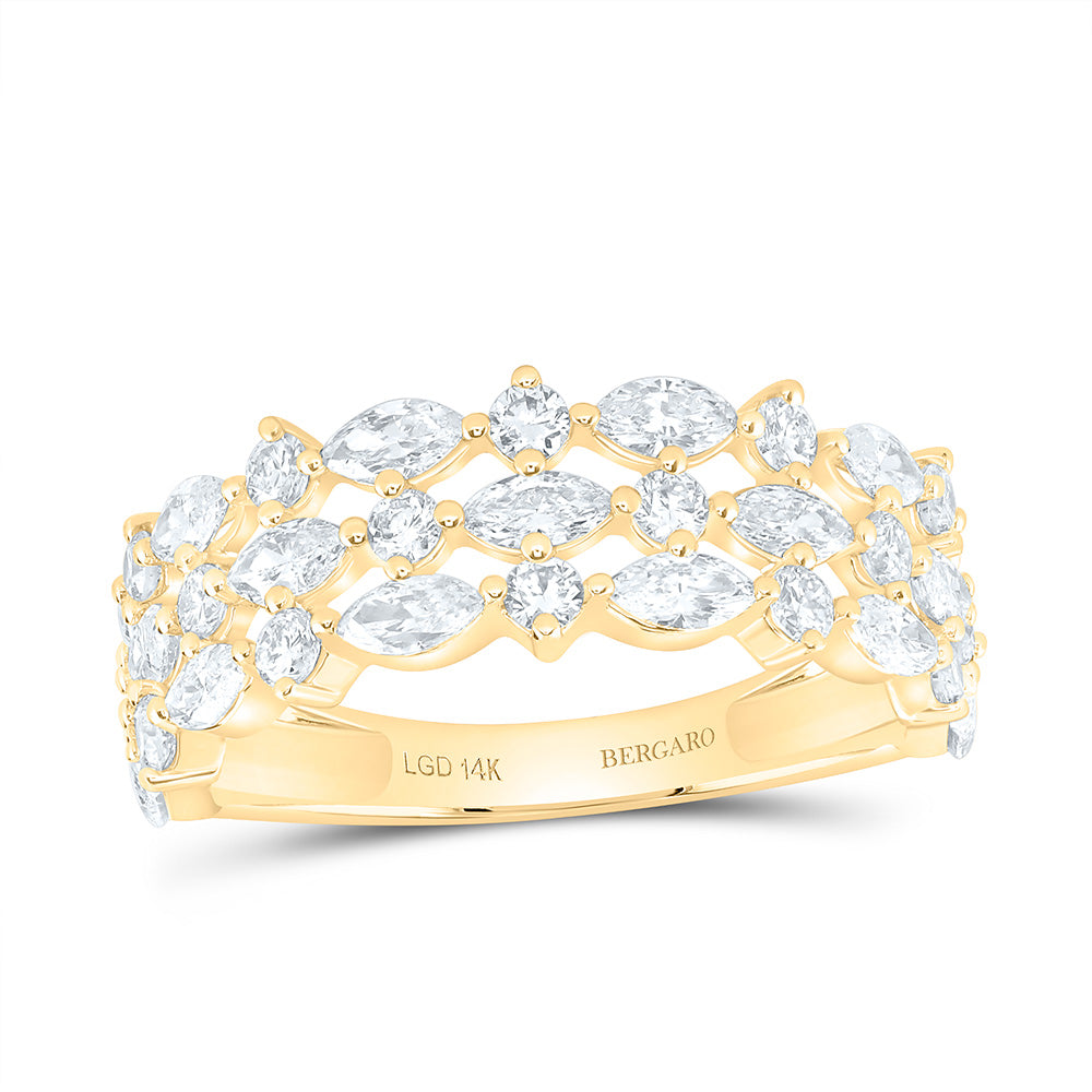 14K Yellow Or White Gold 1 1/2 Cttw Lab Grown Diamond Fashion Marquise Band