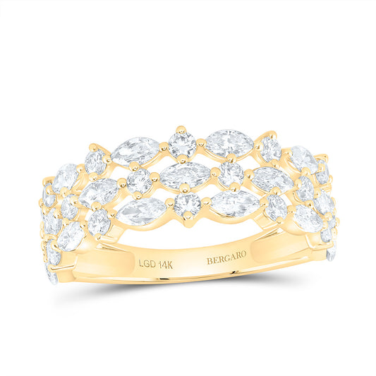 14K Yellow Or White Gold 1 1/2 Cttw Lab Grown Diamond Fashion Marquise Band