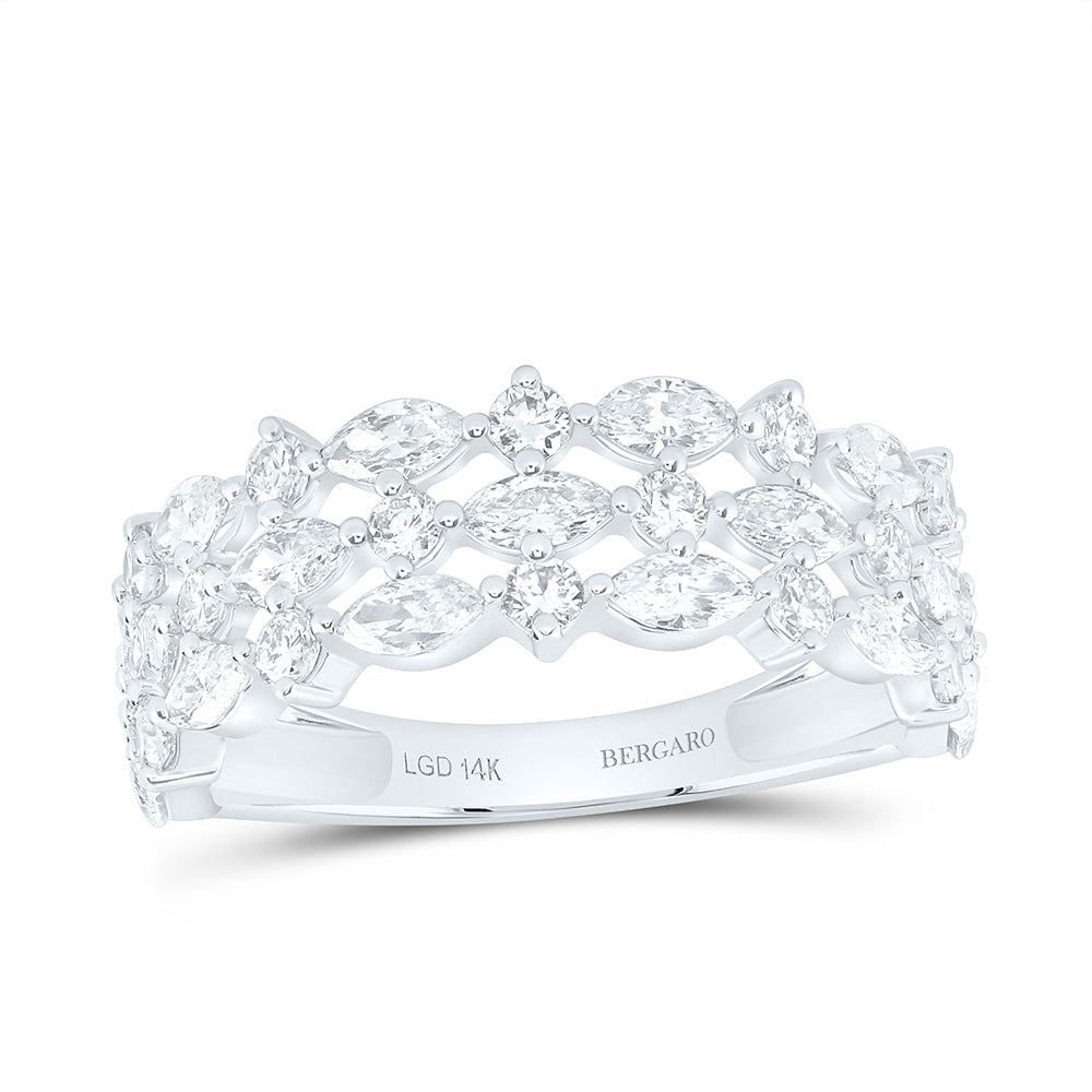 14K Yellow Or White Gold 1 1/2 Cttw Lab Grown Diamond Fashion Marquise Band