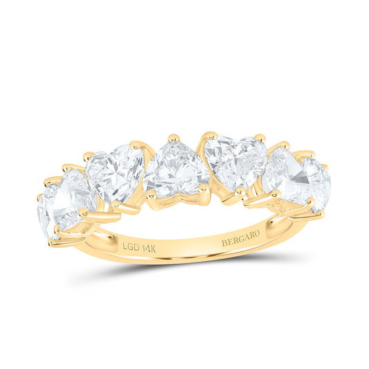14K Yellow Or White Gold 3 5/8 Cttw Lab Grown Diamond Fashion Heart Band