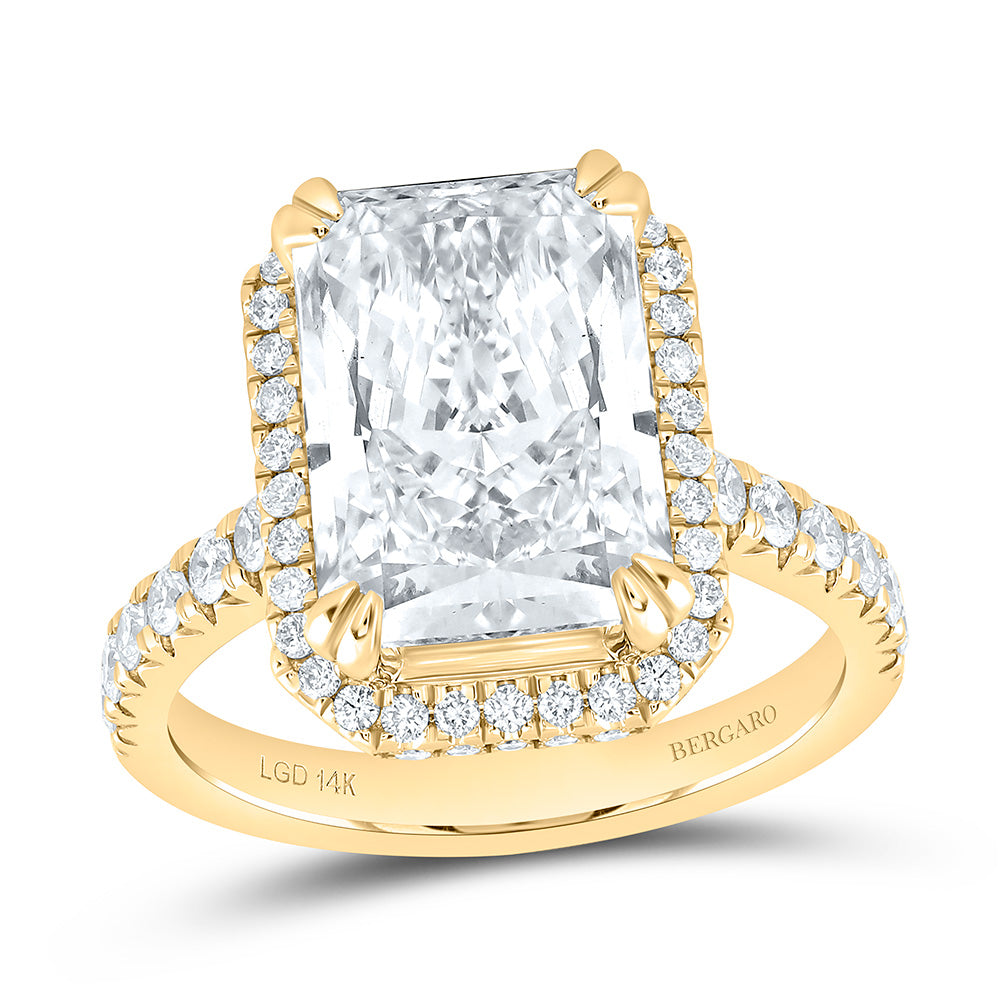 14K Yellow Or White Gold 5 3/4 Cttw Lab Grown Diamond 5 Cttw Center Radiant Engagement Ring