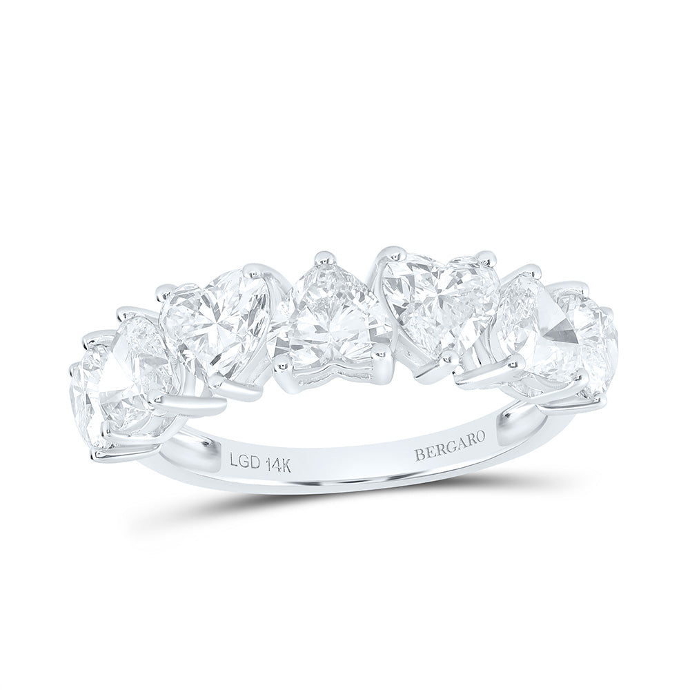 14K Yellow Or White Gold 3 5/8 Cttw Lab Grown Diamond Fashion Heart Band