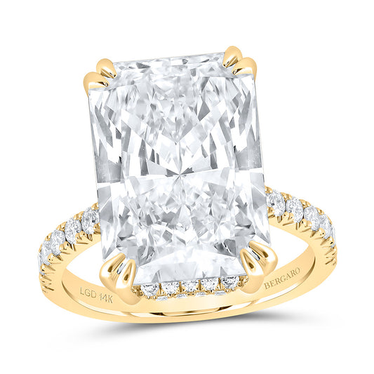 14K Yellow Or White Gold 10 3/4 Cttw Lab Grown Diamond 10 Cttw Center Radiant Engagement Ring