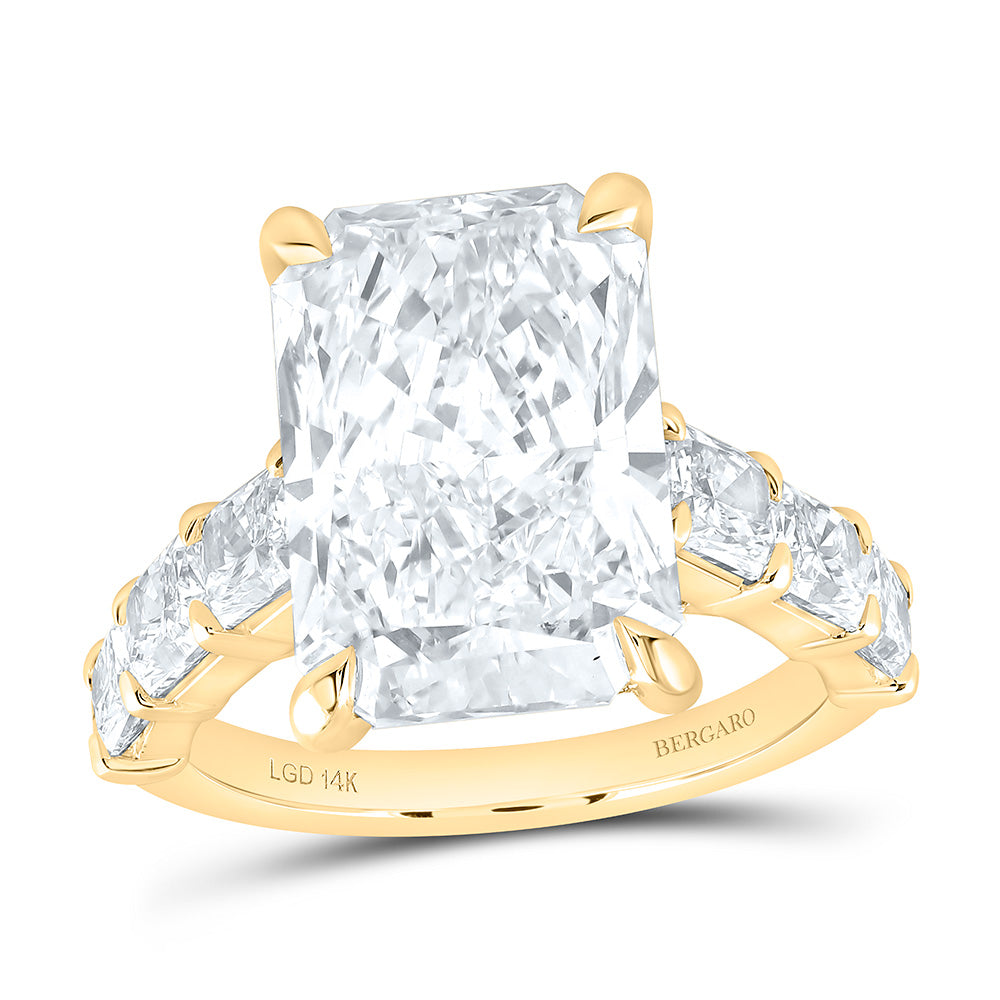 14K Yellow Gold 10 Cttw Lab Grown Diamond 8 Cttw Center Radiant Engagement Ring