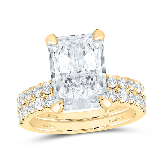 14K Yellow Or White Gold 6 Cttw Lab Grown Diamond 5 Cttw Center Radiant Bridal Set