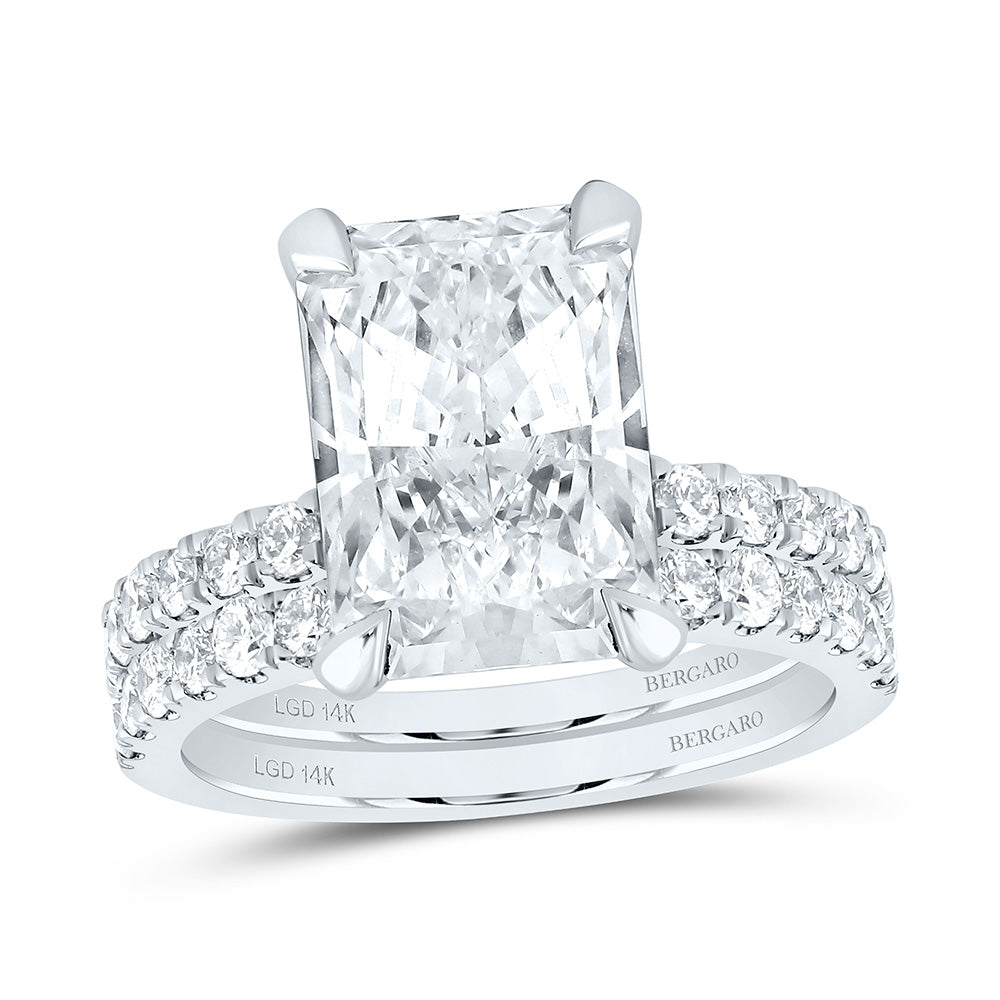 14K Yellow Or White Gold 6 Cttw Lab Grown Diamond 5 Cttw Center Radiant Bridal Set