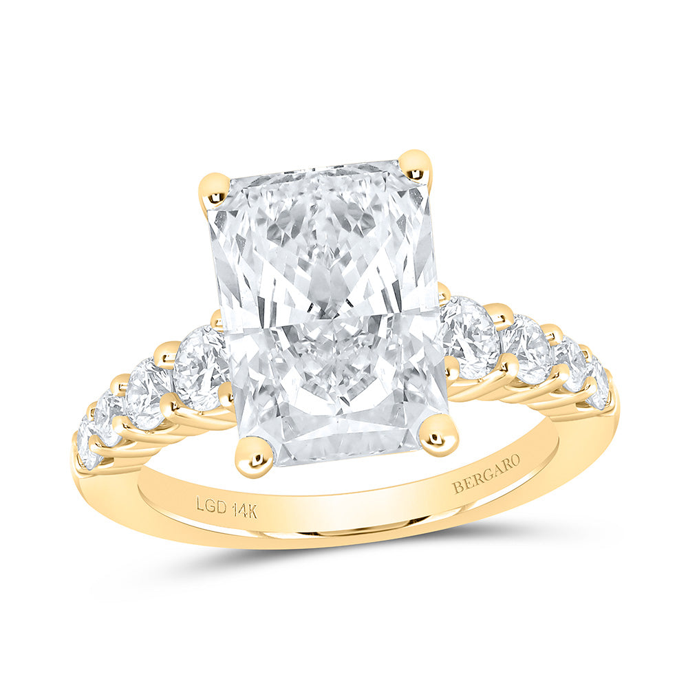 14K Yellow Or White Gold 5 3/4 Cttw Lab Grown Diamond 5 Cttw Center Radiant Engagement Ring
