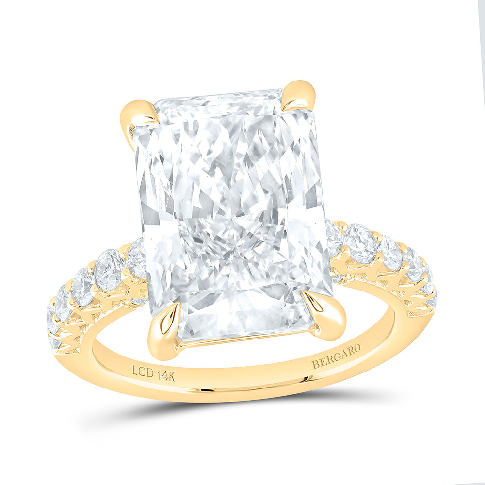 14K Yellow Or White Gold 8 7/8 Cttw Lab Grown Diamond 8 Cttw Center Radiant Engagement Ring