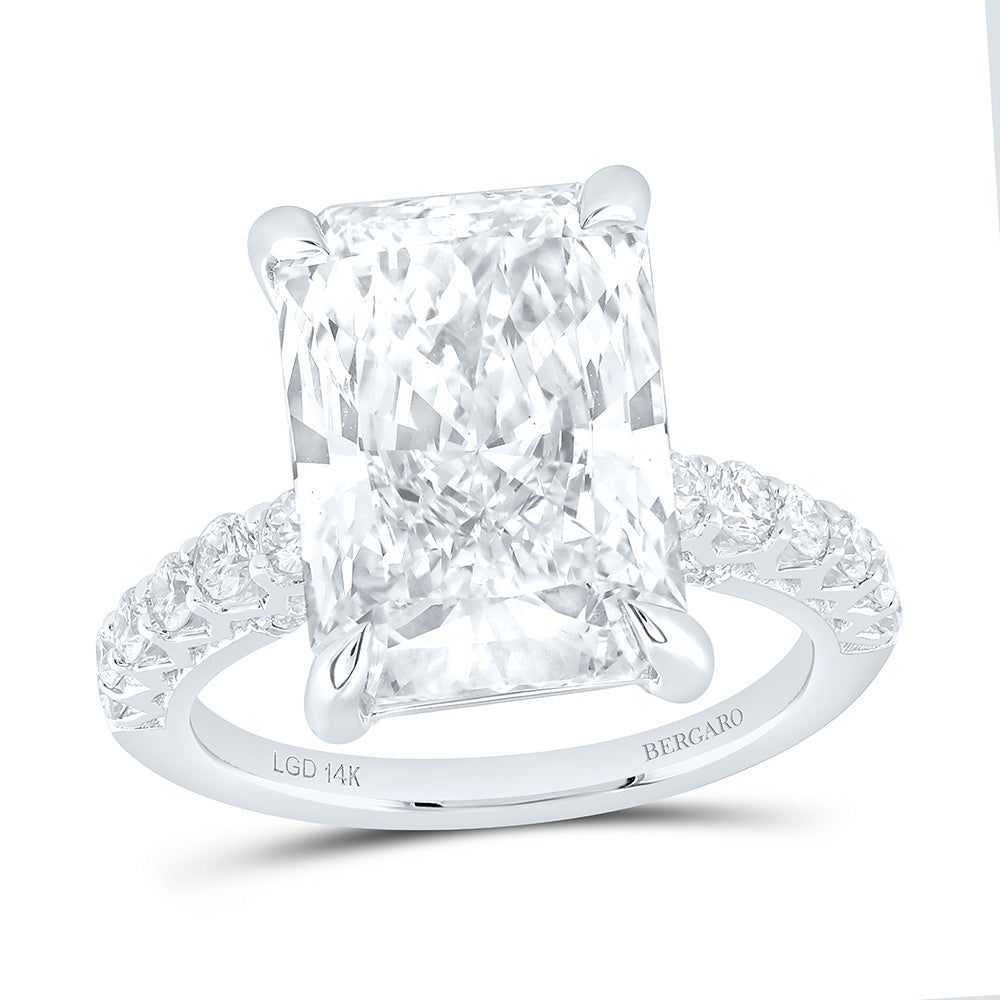 14K Yellow Or White Gold 8 7/8 Cttw Lab Grown Diamond 8 Cttw Center Radiant Engagement Ring