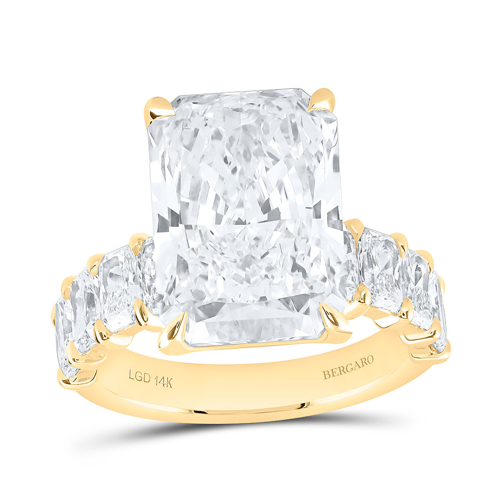 14K Yellow Or White Gold 10 Cttw Lab Grown Diamond 8 Cttw Center Radiant Engagement Ring