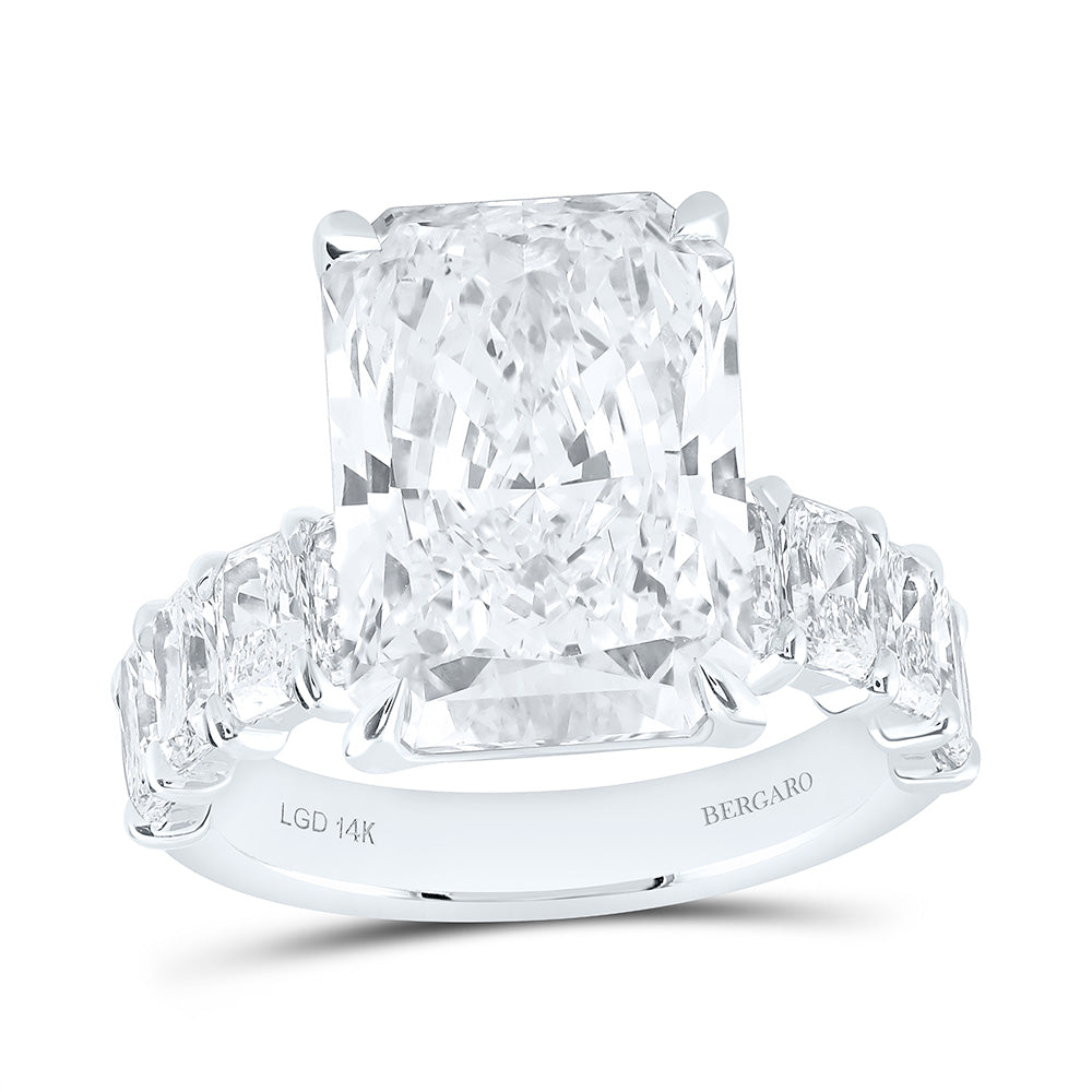 14K Yellow Or White Gold 10 Cttw Lab Grown Diamond 8 Cttw Center Radiant Engagement Ring