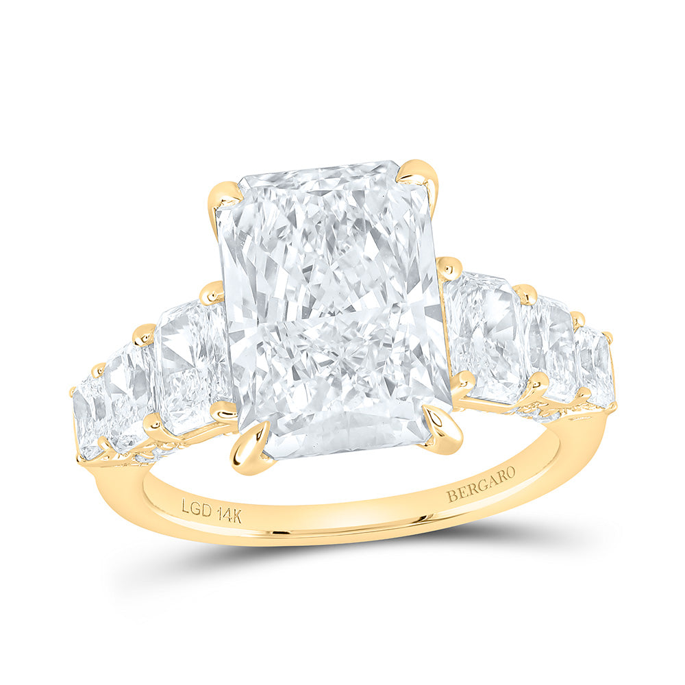 14K Yellow Or White Gold 6 7/8 Cttw Lab Grown Diamond 5 Cttw Center Radiant Engagement Ring