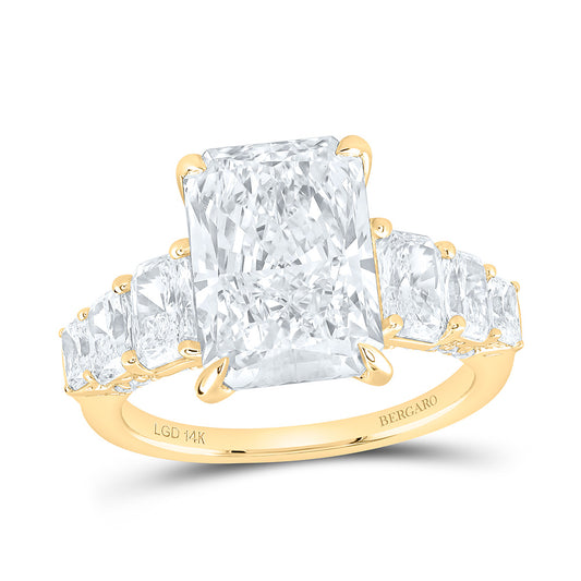 14K Yellow Or White Gold 6 7/8 Cttw Lab Grown Diamond 5 Cttw Center Radiant Engagement Ring