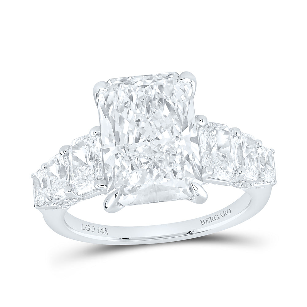14K Yellow Or White Gold 6 7/8 Cttw Lab Grown Diamond 5 Cttw Center Radiant Engagement Ring