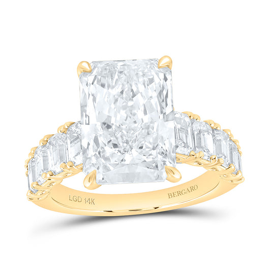 14K Yellow Gold 8 1/4 Cttw Lab Grown Diamond 6 Cttw Center Radiant Engagement Ring