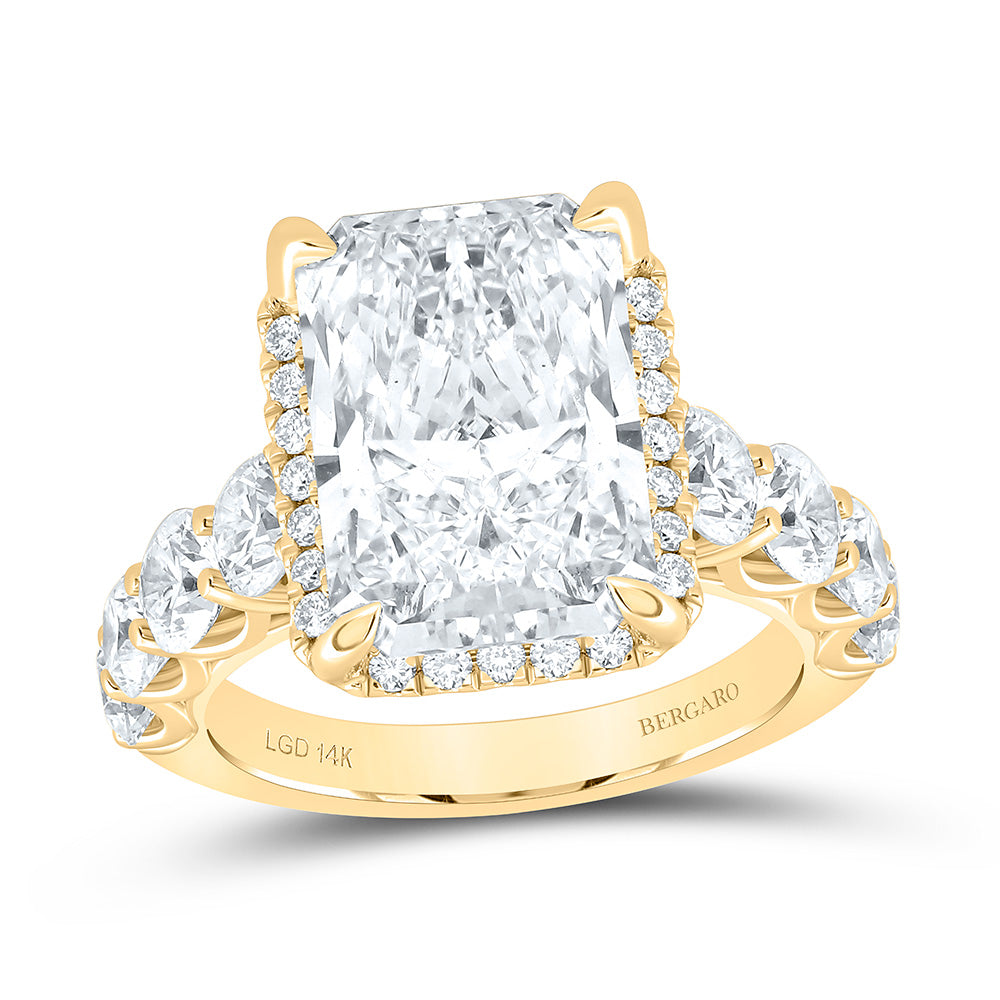 14K Yellow Or White Gold 8 Cttw Lab Grown Diamond 6 Cttw Center Radiant Engagement Ring