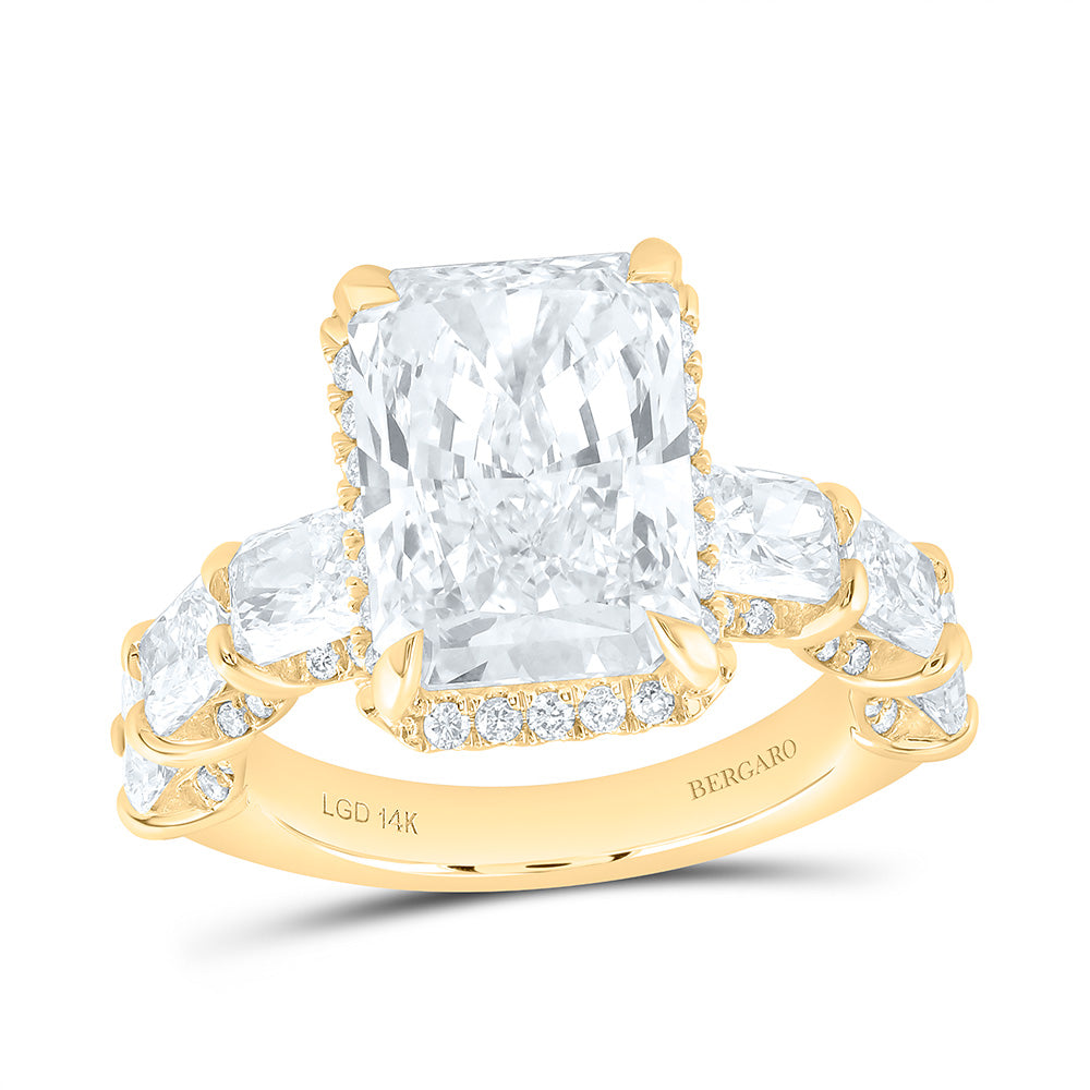 14K Yellow Gold 9 Cttw Lab Grown Diamond 6 Cttw Center Radiant Engagement Ring