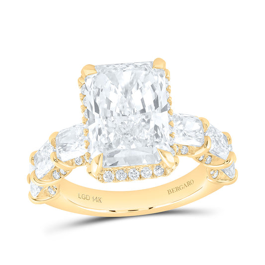14K Yellow Gold 9 Cttw Lab Grown Diamond 6 Cttw Center Radiant Engagement Ring