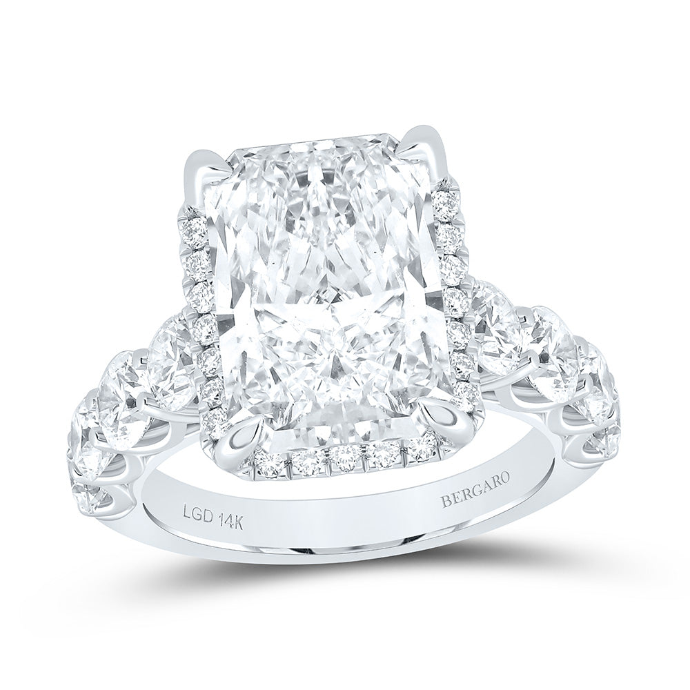14K Yellow Or White Gold 8 Cttw Lab Grown Diamond 6 Cttw Center Radiant Engagement Ring