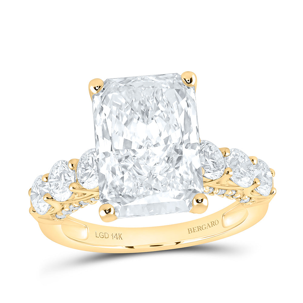 14K Yellow Or White Gold 7 5/8 Cttw Lab Grown Diamond 6 Cttw Center Radiant Engagement Ring
