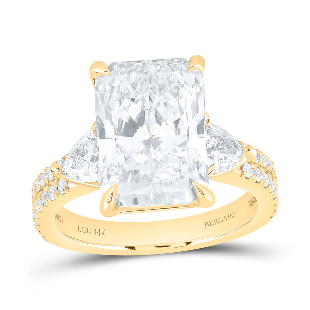 14K Yellow Or White Gold 7 Cttw Lab Grown Diamond 6 Cttw Center Radiant Engagement Ring