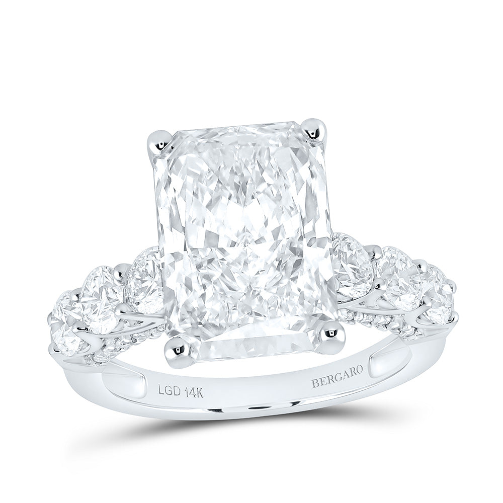 14K Yellow Or White Gold 7 5/8 Cttw Lab Grown Diamond 6 Cttw Center Radiant Engagement Ring