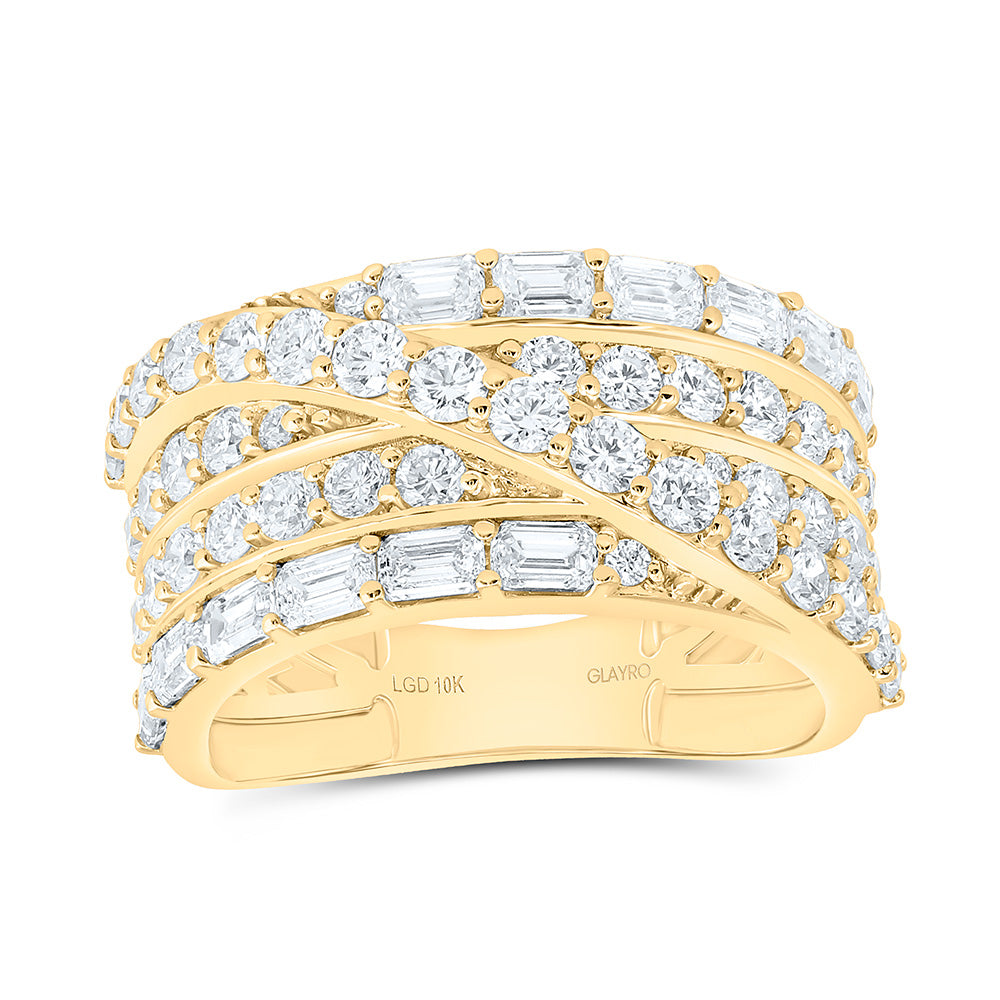 10K Yellow Gold 2 1/2 Cttw Lab Grown Diamond Fashion Band