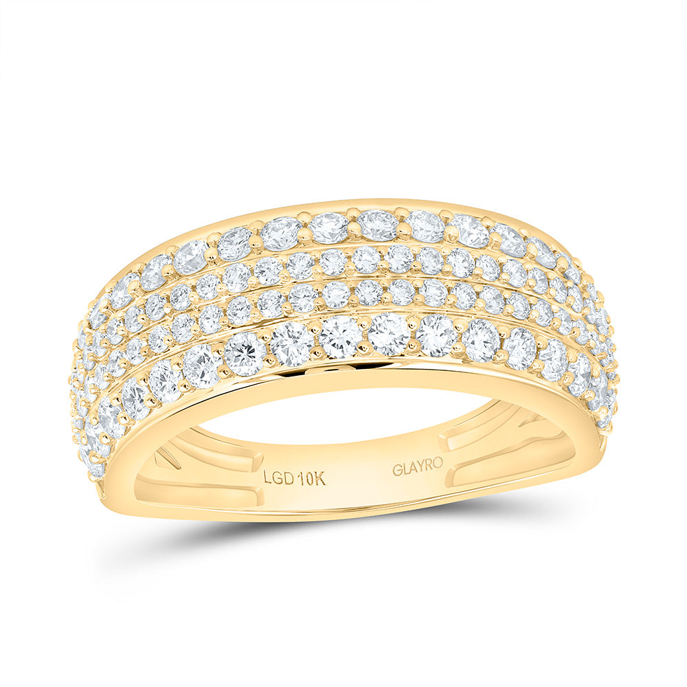 10K Yellow Gold 1 1/2 Cttw Lab Grown Diamond Mens Band