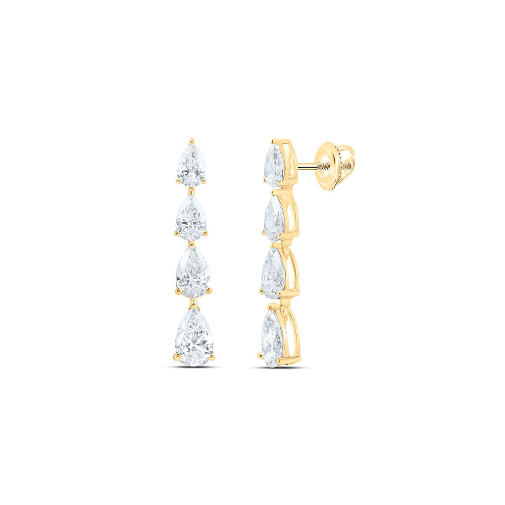 14K Yellow Or White Gold 3 Cttw Lab Grown Diamond Fashion Pear Dangling Earring