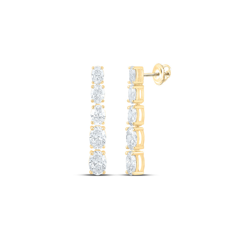 14K Yellow Or White Gold 3 3/8 Cttw Lab Grown Diamond Fashion Oval Dangling Earring