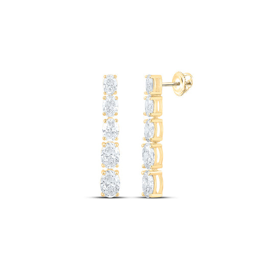 14K Yellow Or White Gold 3 3/8 Cttw Lab Grown Diamond Fashion Oval Dangling Earring